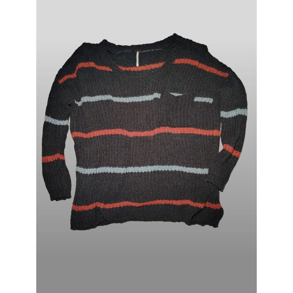 Free People Striped Sweater Indie Sleaze Grunge Chunky Knit Pullover